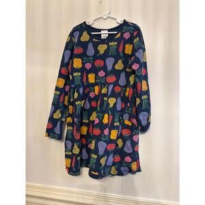 Hanna Andersson Long Sleeve Dress 'Happy Veggies' Girls 10